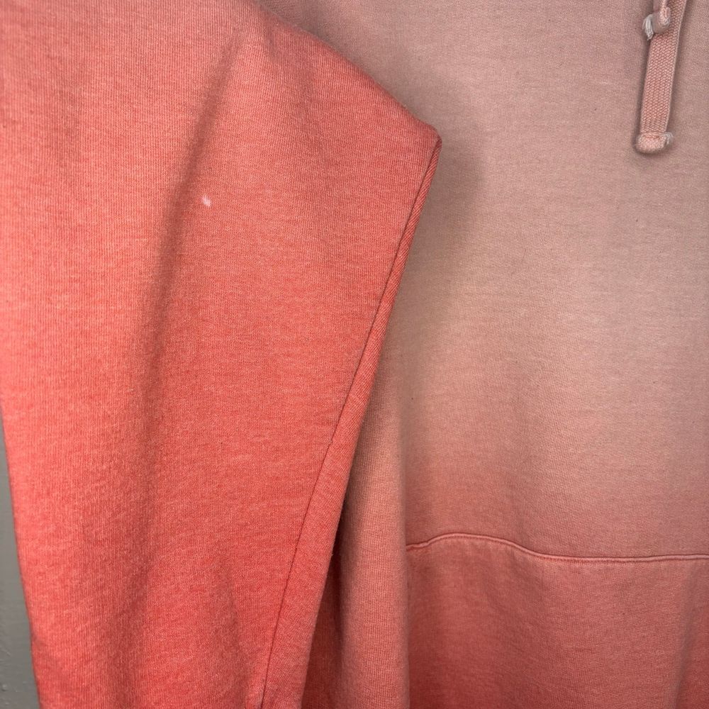 Champion Ombré Pink Peach Embroidered Logo Sweatshirt Hoodie Large Women's Comfy - Picture 4 of 7